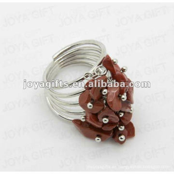 Piedra roja chip piedra wrap anillos